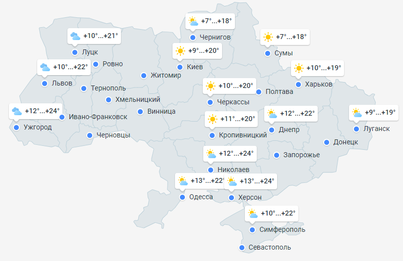 Прогноз погоды в Украине на 3 мая 2024 года
