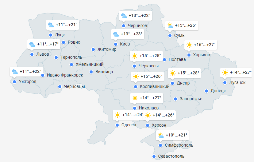 Прогноз погоды в Украине на 9 апреля 2024 года