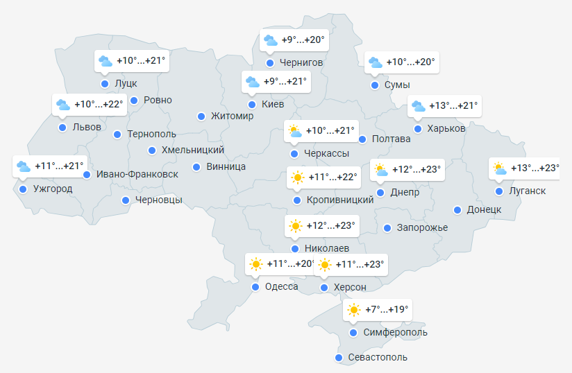 Прогноз погоды в Украине на 8 апреля 2024 года